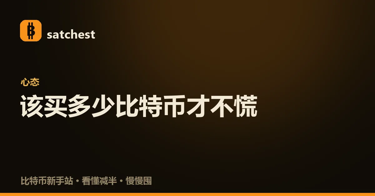 一个人把一小叠现金分成两堆,一堆标着「亏得起的闲钱」,另一堆标着「房租、应急、首付」,只把前一堆推向比特币符号